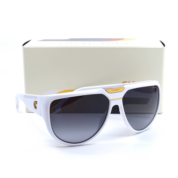 BRAND NEW CARRERA FLAGLAB-13 WHITE GREY GRADIENT SHIELD SUNGLASSES - Picture 8 of 13